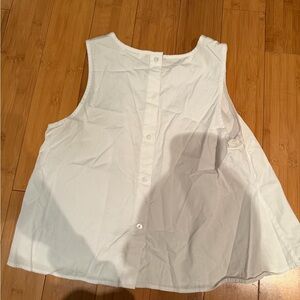 Banana Republic White Sleeveless Button-Back Camisole
